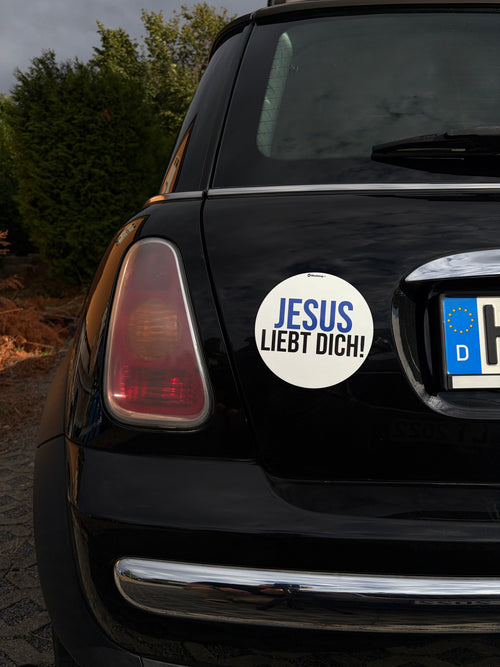 Christlicher Automagnet "Jesus liebt dich" – ohne Kreuz